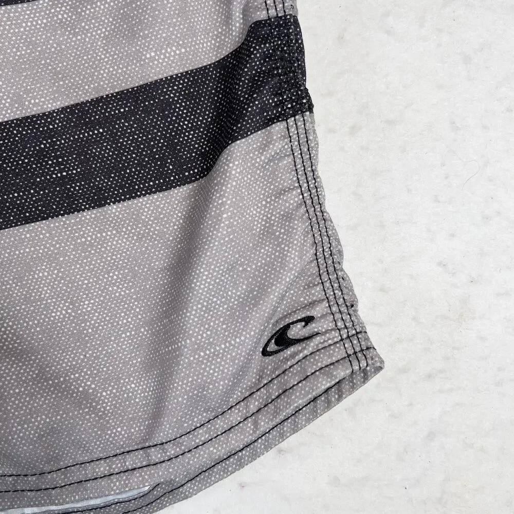 O'Neill Boardshort Men 34W Side Pocket Hook/Loop Fly & String Swim Beach Grey